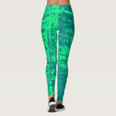 Leggings voor Aqua en Limoen Wax Textuur (Achterkant)