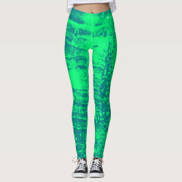 Leggings voor Aqua en Limoen Wax Textuur