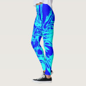 Leggings voor Aqua en Royal Blue Psychedelic Flowe (Links)