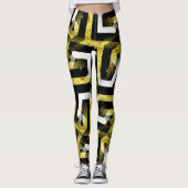 Leggings voor Black and Gold Pattern ★ Funky Zebra (Voorkant)