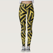 Leggings voor Black and Gold Pattern ★ Funky Zebra (Voorkant)