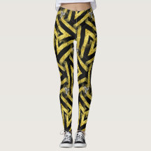 Leggings voor Black and Gold Pattern ★ Funky Zebra