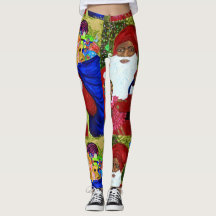 Leggings voor Black Santa Claus Designer - Kerstmi