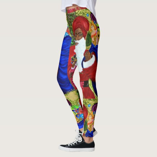 Leggings voor Black Santa Claus Designer - Kerstmi (Links)
