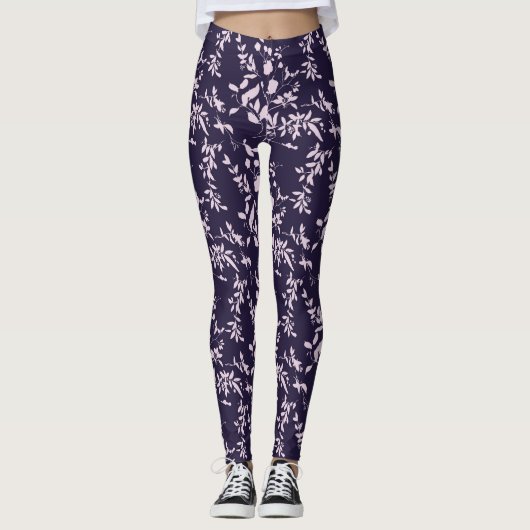 Leggings voor blauw/roze Floral (Voorkant)