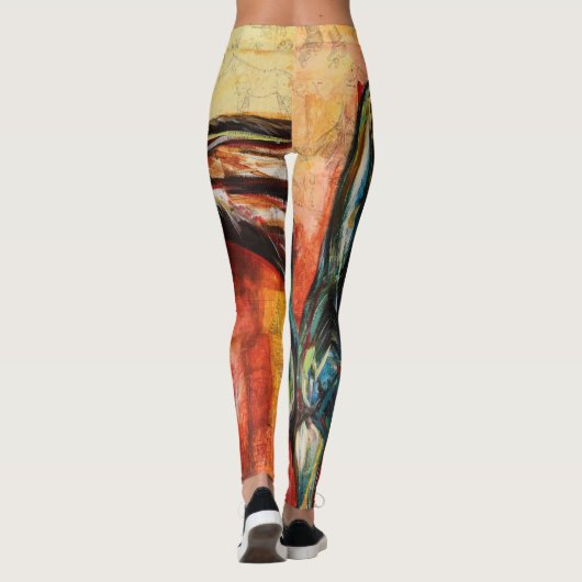 leggings voor "blauwe en groene" kunst (Achterkant)