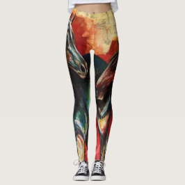 leggings voor "blauwe en groene" kunst