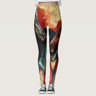 leggings voor "blauwe en groene" kunst