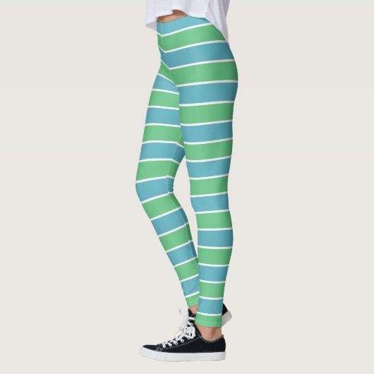 Leggings voor blauwe en groene strepen (Links)