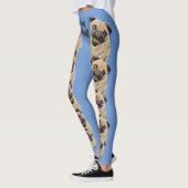 Leggings voor blauwe vun en funky Pastel Pug Dog (Links)