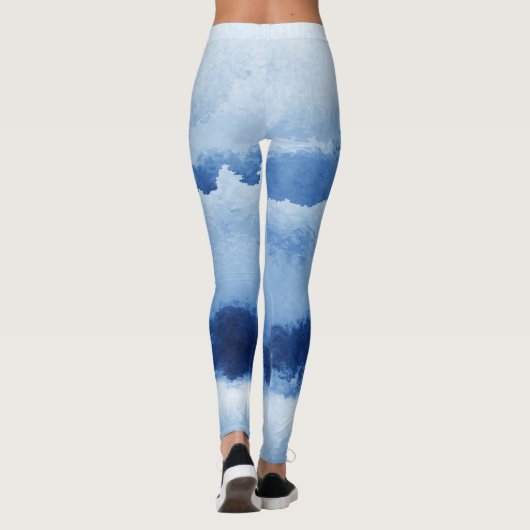 Leggings voor blauwe Waterverf met strippen (Achterkant)