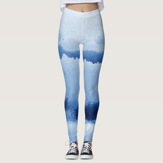 Leggings voor blauwe Waterverf met strippen (Voorkant)