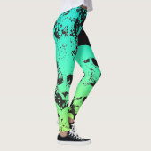 Leggings voor blauwgroen/groene schedels (Rechts)
