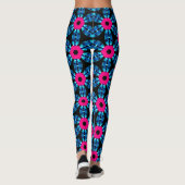 Leggings voor Blue and Hot Pink Gemstone Designer (Achterkant)