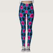 Leggings voor Blue and Hot Pink Gemstone Designer (Voorkant)