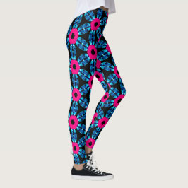Leggings voor Blue and Hot Pink Gemstone Designer