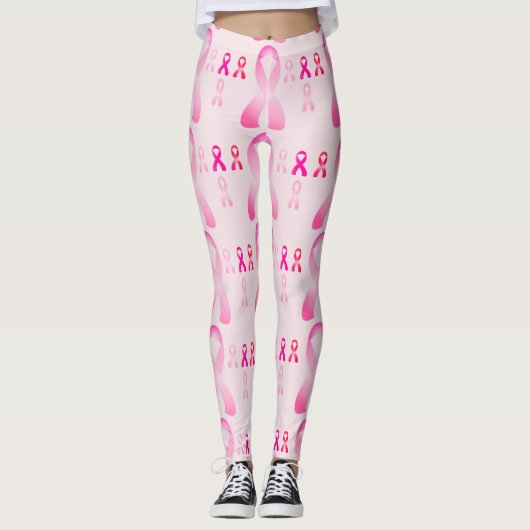 Leggings voor borstkanker roze lintbewustwording (Voorkant)