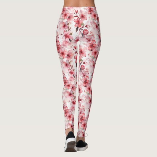 Leggings voor Bright Cherry Blossom - (Achterkant)