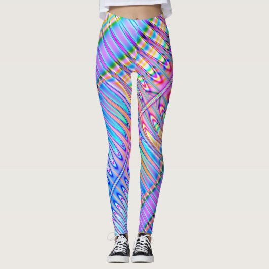 Leggings voor Bright Fractal Pattern (Voorkant)