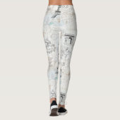 Leggings voor collage druk in de Parijse stad (Achterkant)