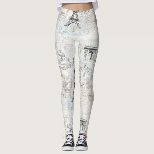 Leggings voor collage druk in de Parijse stad (Voorkant)