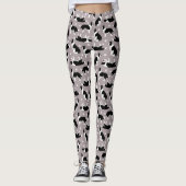 Leggings voor Collie en Paw-afdrukken aan randen (Voorkant)