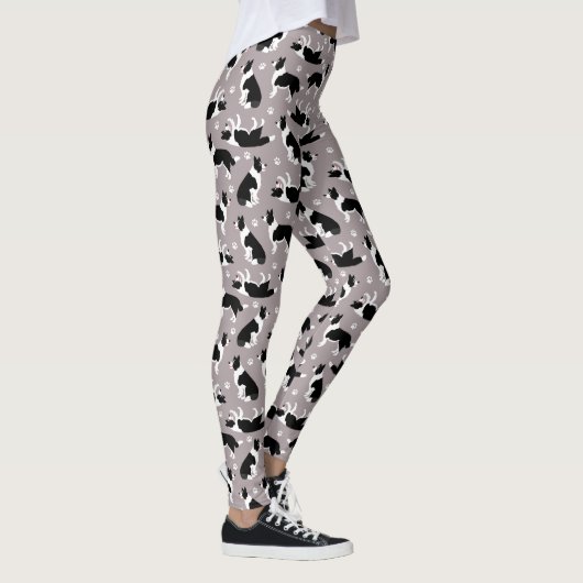 Leggings voor Collie en Paw-afdrukken aan randen (Rechts)