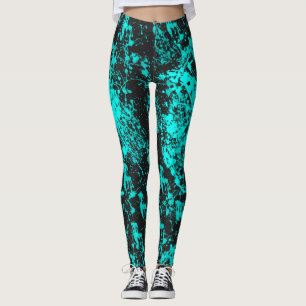 Leggings voor Cyaan Paint Splatter