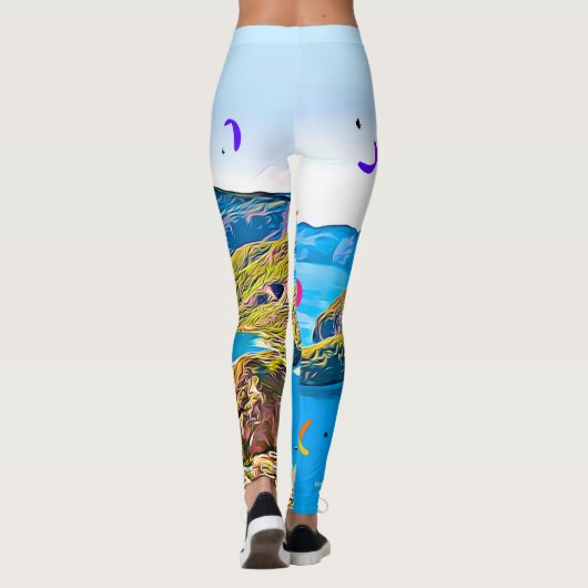 Leggings voor de "blauwe lagune" (Achterkant)