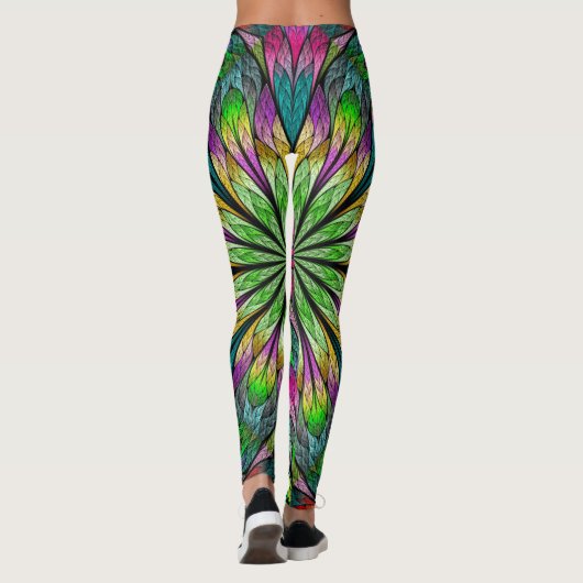 Leggings voor de Mode van Floral Fractal Pop (Achterkant)