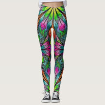 Leggings voor de Mode van Floral Fractal Pop