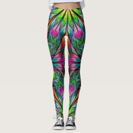 Leggings voor de Mode van Floral Fractal Pop