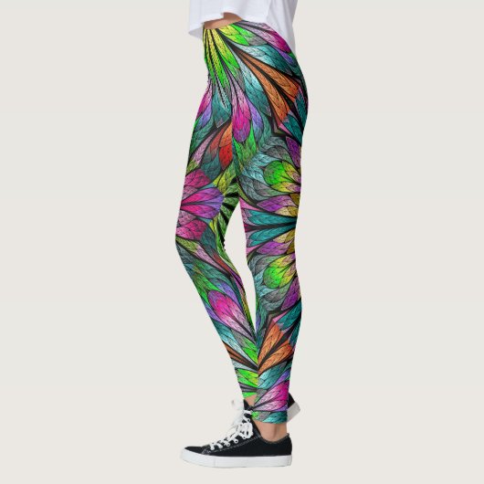 Leggings voor de Mode van Floral Fractal Pop (Links)