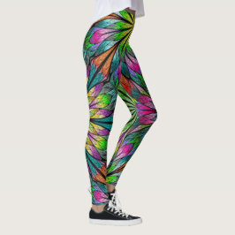 Leggings voor de Mode van Floral Fractal Pop