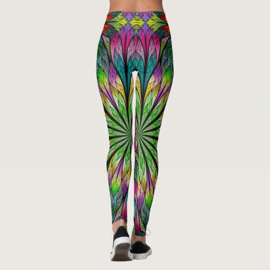 Leggings voor de Mode van Floral Fractal Pop (Achterkant)