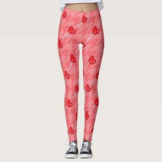 leggings voor de roze harthandbedekking lolly (Voorkant)