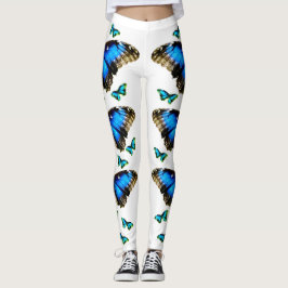 Leggings voor de volledige lengte van blauwe vlind