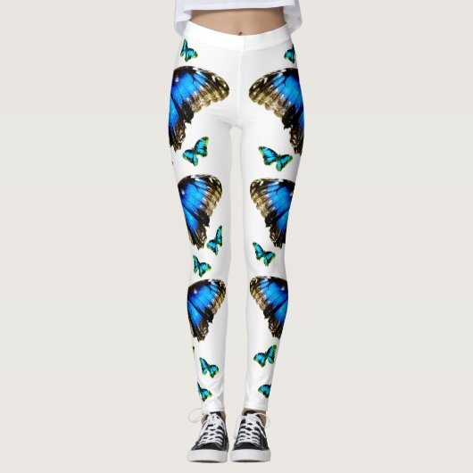 Leggings voor de volledige lengte van blauwe vlind (Voorkant)