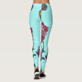 Leggings voor de Waterverf van Aqua Poppy Floral (Achterkant)