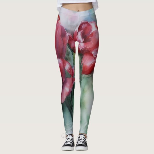 Leggings voor de waterverf van Floral (Voorkant)