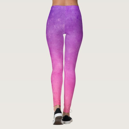 Leggings voor de Waterverf van Paarse Ombre (Achterkant)