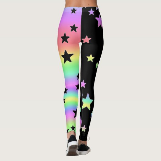 Leggings voor de zwarte en pasteelregenboogster (Achterkant)