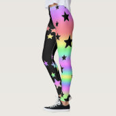 Leggings voor de zwarte en pasteelregenboogster (Links)
