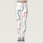 Leggings voor de zwarte en rode vierkant (Voorkant)