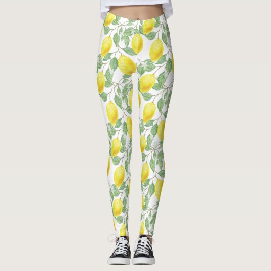 Leggings voor design met leemons en bladzijden (Voorkant)