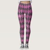 Leggings voor drukroze en zwarte Harlequin (Voorkant)