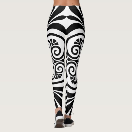 Leggings voor elegant zwart-wit ontwerp (Achterkant)