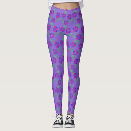 Leggings voor  Floral afdrukken in Pansy Flower (Voorkant)