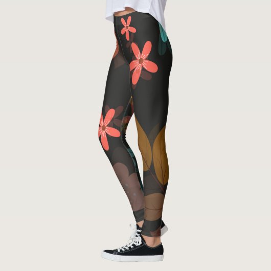Leggings voor Floral print zwart (Links)