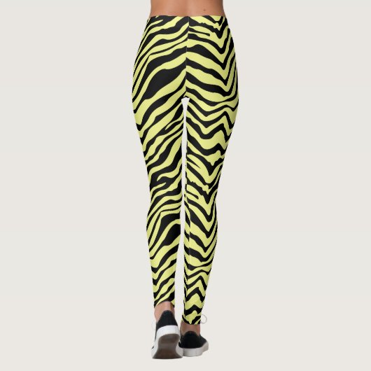 Leggings voor geel en zwart Zebra dierpatronen (Achterkant)
